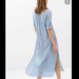 Zara semi sheer cotton blend 3/4 sleeve kaftan dress in red rust. Size S